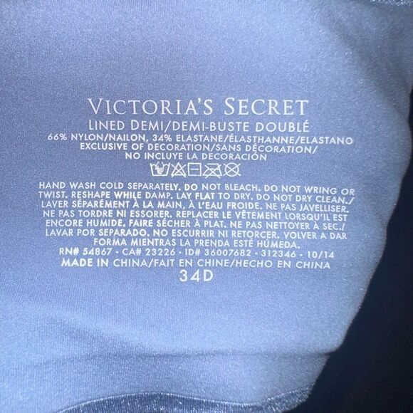 Victoria’s Secret body light blue lined Demi lingerie 34D bra - Picture 3 of 3